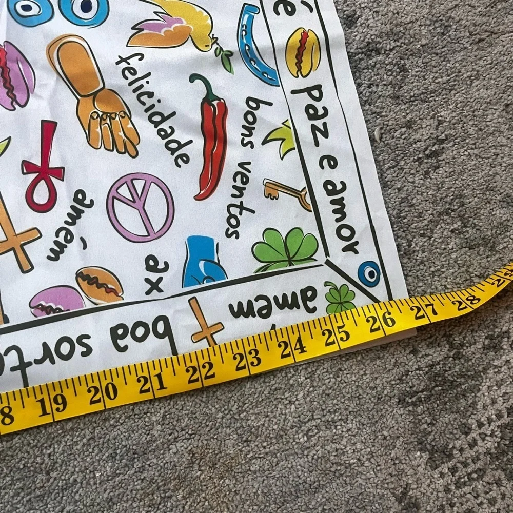 (127)Vibrant Multicolor Graphic Scarf